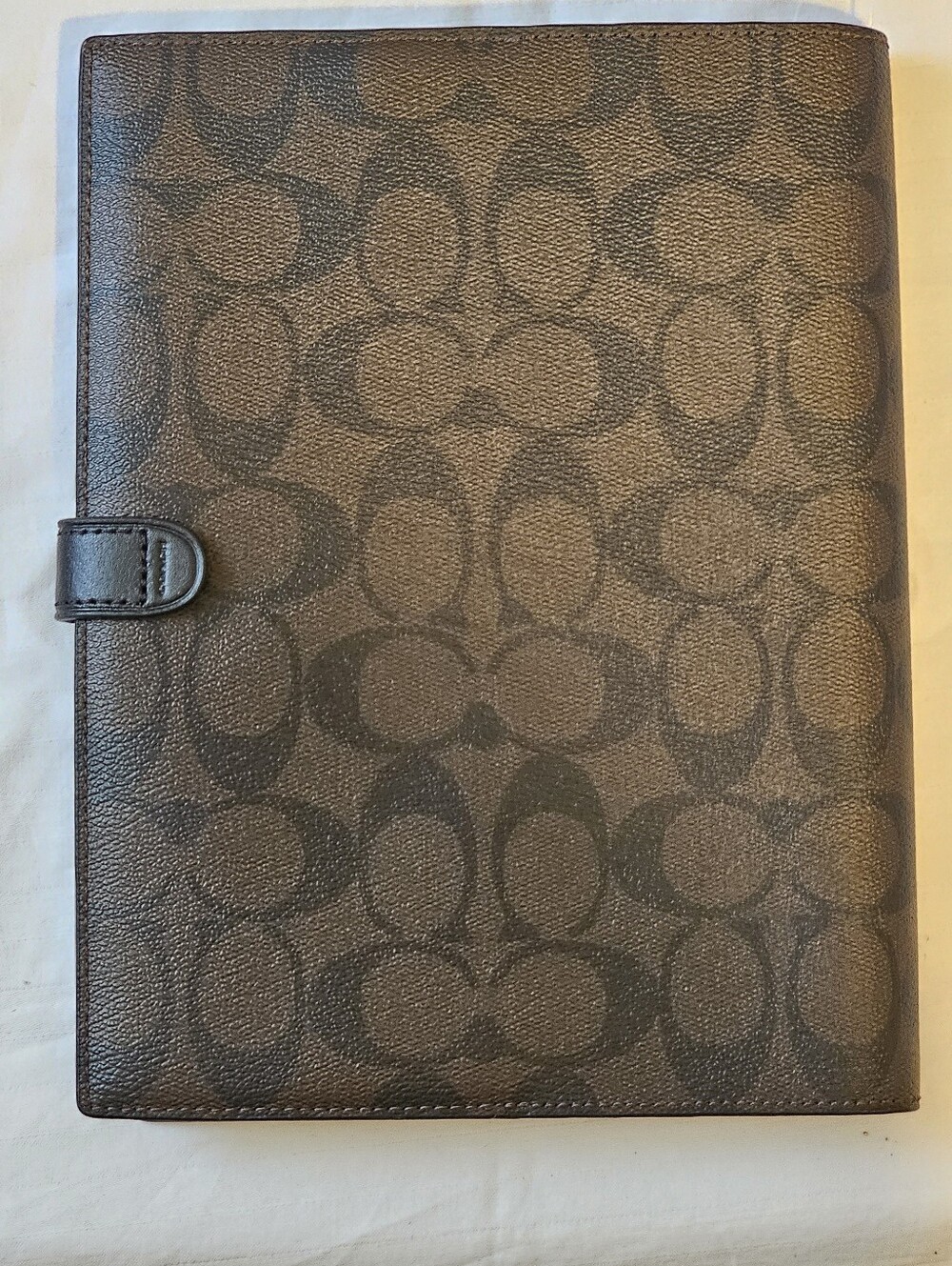 COACH NEW WITH TAGS! SNAP NOTEBOOK IN SIGNATURE CANVAS BROWN/BLACK WITH COACH NB - Picture 2 of 6